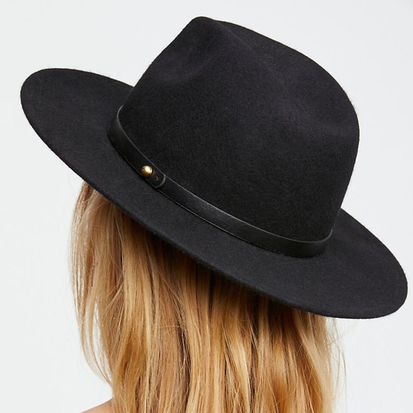 Free People Wythe Leather Band Felt Hat in Black - Picture 4 of 8